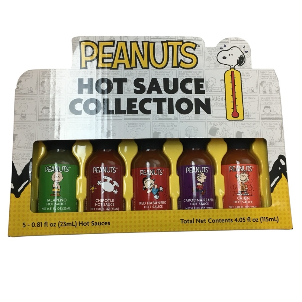 PEANUTS Holiday Hot Sauce Collection Mini Bottles NEW Sealed Collectible
